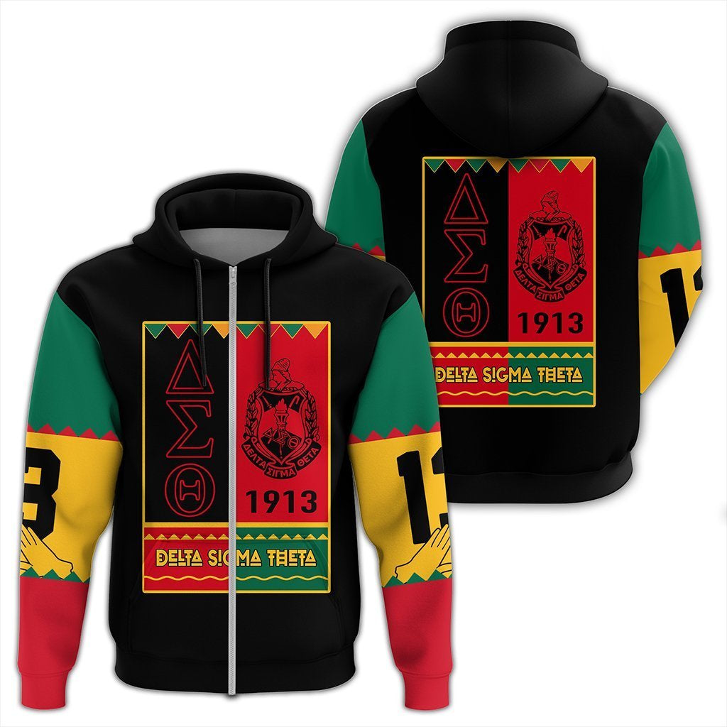 Greek Life Hoodie – Delta Sigma Theta Black History Month Zip Hoodie