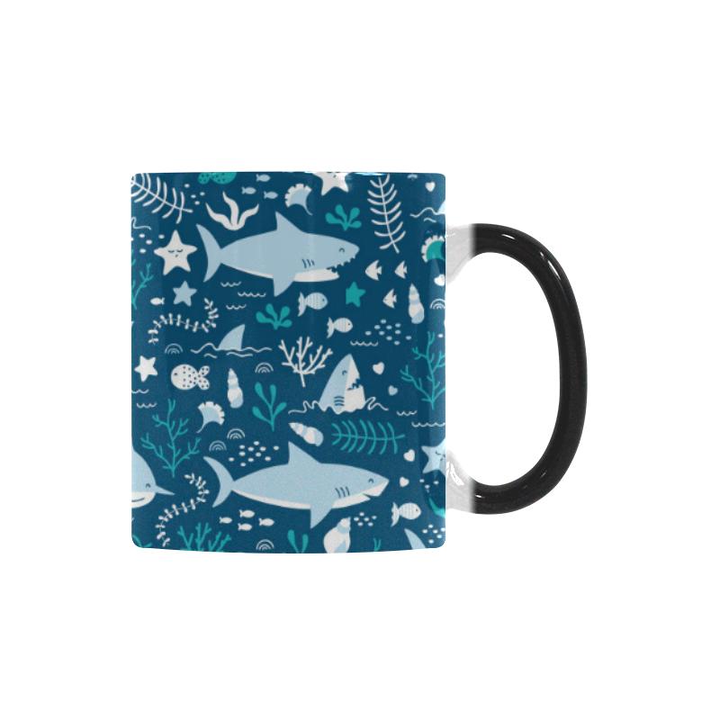 Cute shark pattern Morphing Mug Heat Changing Mug