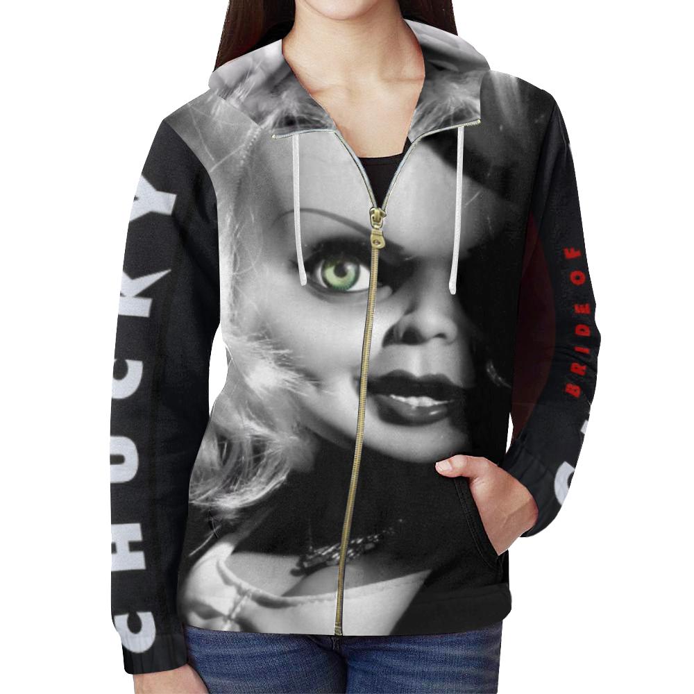 Tiffany Valentine Bride Of Chucky All Over Print Full Zip Hoodie For Women