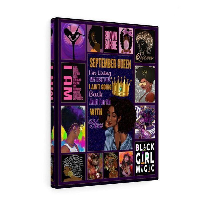 September Queen Black Girl Magic Canvas