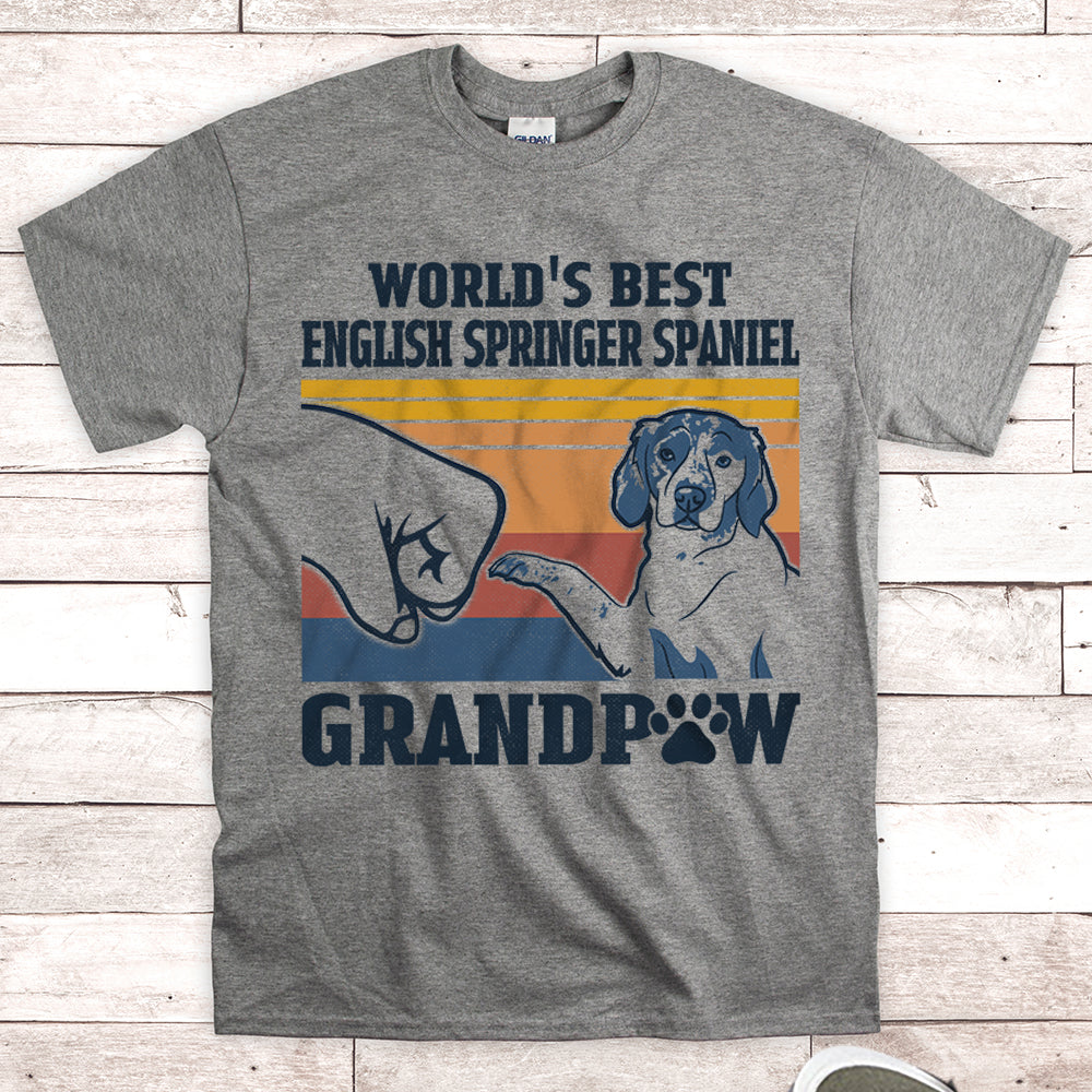 World’S Best English Springer Spaniel Grandpaw Shirts Gift For English Springer Spaniel Grandpa M0402 Nh95