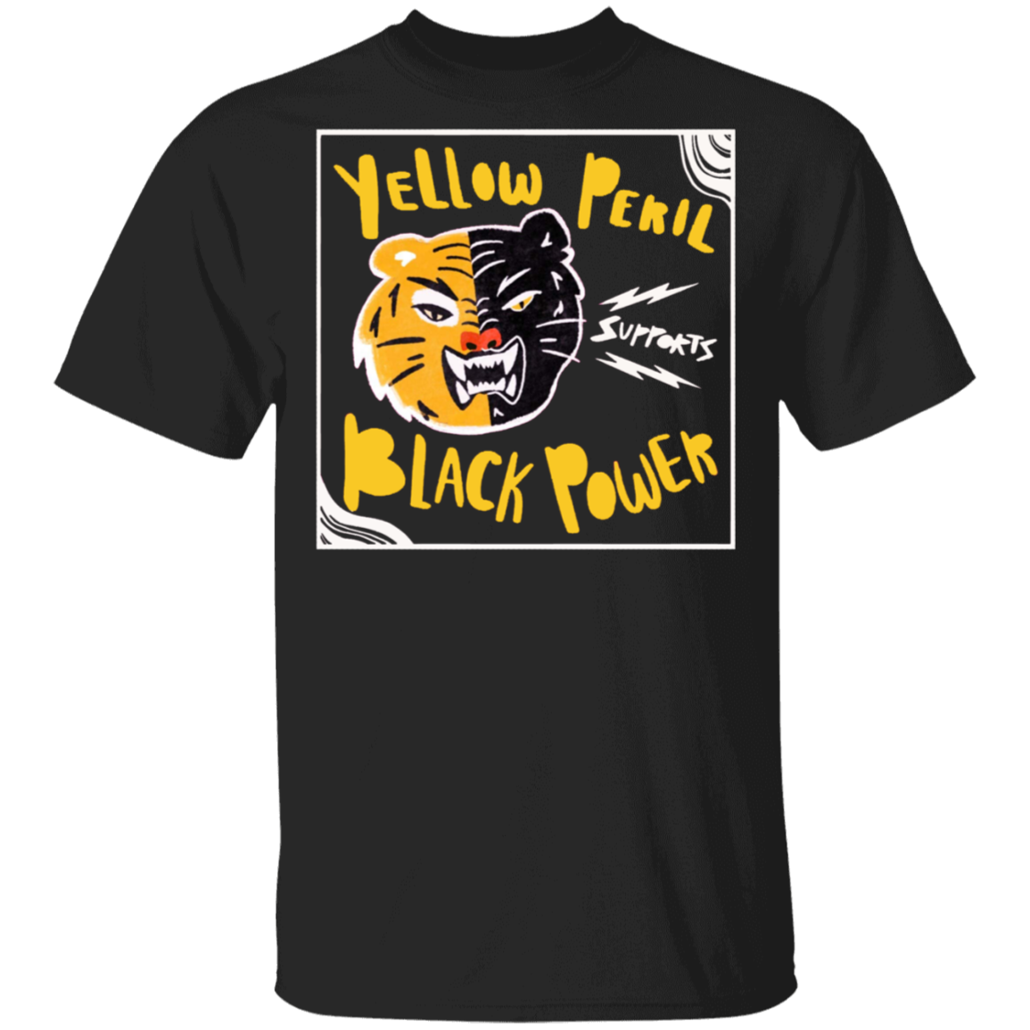 Yellow Peril Support Black Power Shirt Asian For Black Stop AAPI Hate Asian American Apparel