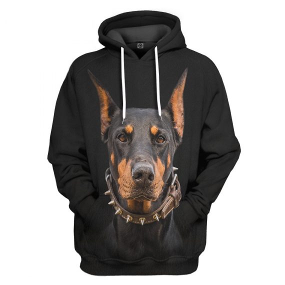 3D Doberman Pinscher Dog Front And Back All Over Print Unisex Hoodie For Dog Lovers