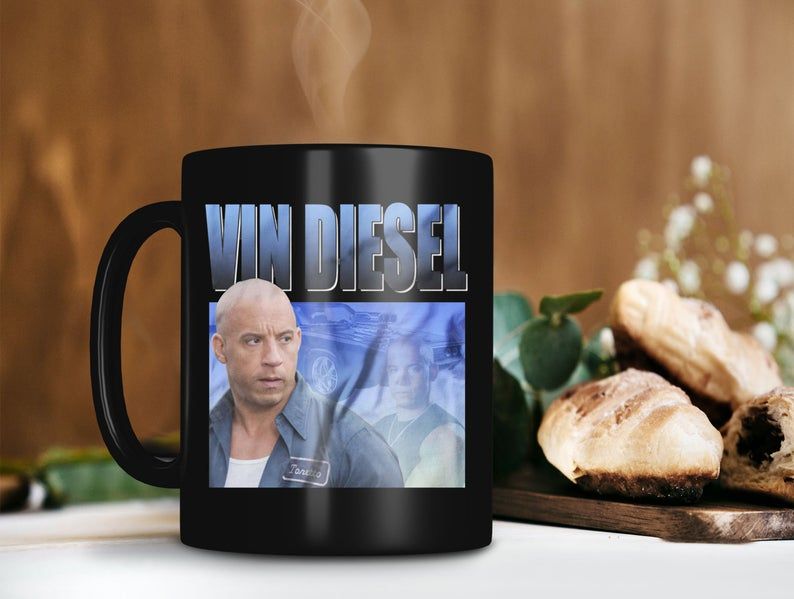 Black Mug Retro Vintage Mug Vin Diesel Mug Dominic Dom Toretto Mug Fast and the Furious Mug Premium Sublime Ceramic Coffee Mug H99