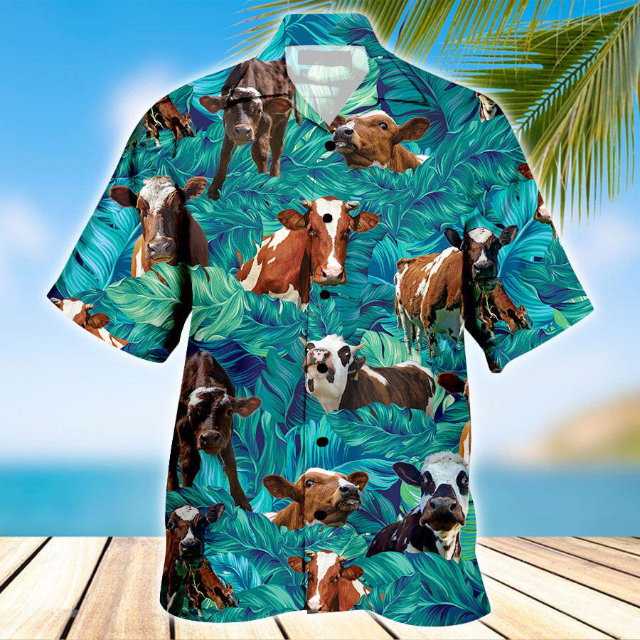 Funny Ayrshire Cow Beach Hawaii Shirt For Men Women Ha1839