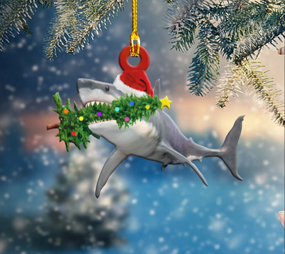 Shark Loves Tree Christmas Merry Christmas – Ornament