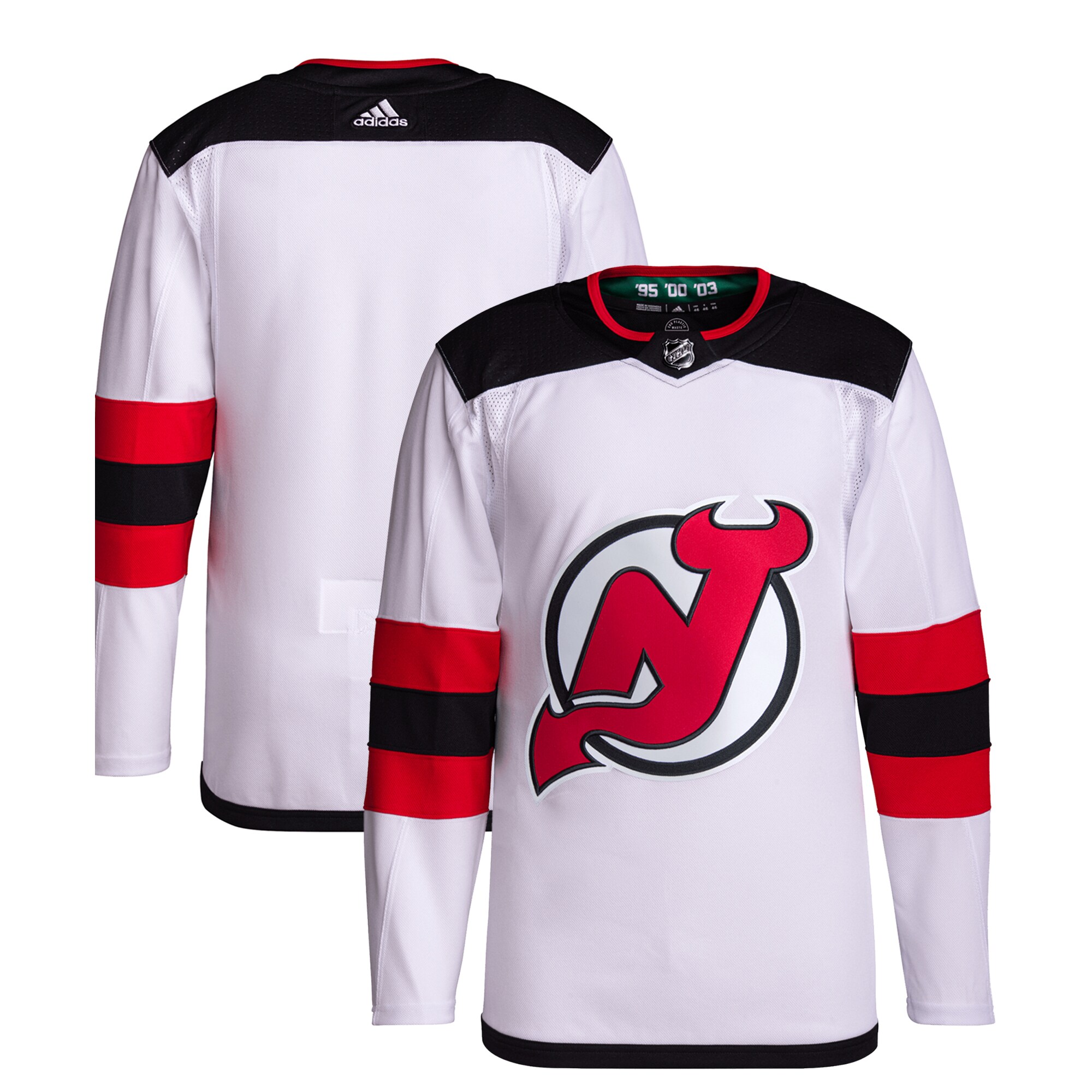 Men's New Jersey Devils adidas White Away Primegreen Authentic Pro Jersey