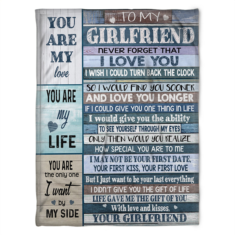 To My Girlfriend Blanket. Fleece Blanket, You Are The Only One, I Want By My Side. Gift For Girlfriend Family Home Decor Bedding Couch Sofa Soft And Comfy Cozy