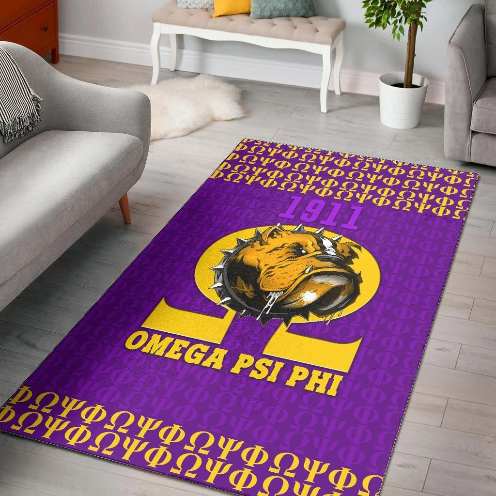 Area Rug Omega Psi Phi Bull Dogs Special J5