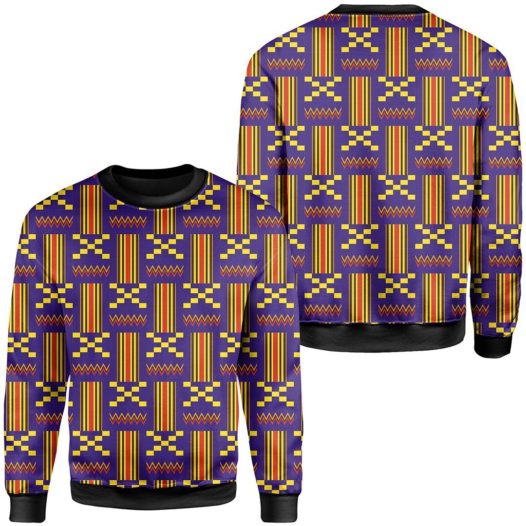 Greek Life Kente Sweatshirt – Blue Akan Top