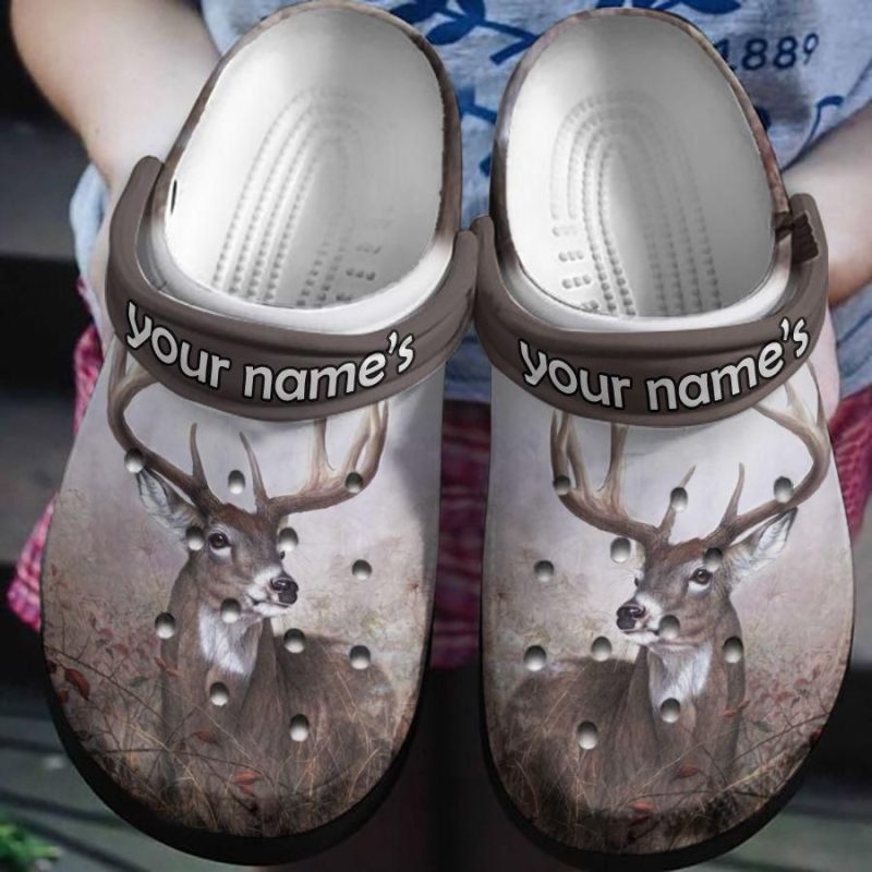 Custom Name Deer Hunting Gift For Lover Rubber clog Shoes Comfy Footwear