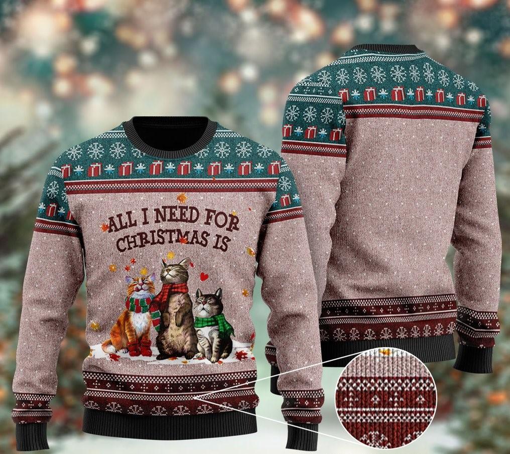 Black Cat Ugly Christmas Sweater | For Men & Women | Adult | Us5552