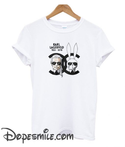 Karl Lagerfeld and Rabbit Graphic cool  T Shirt