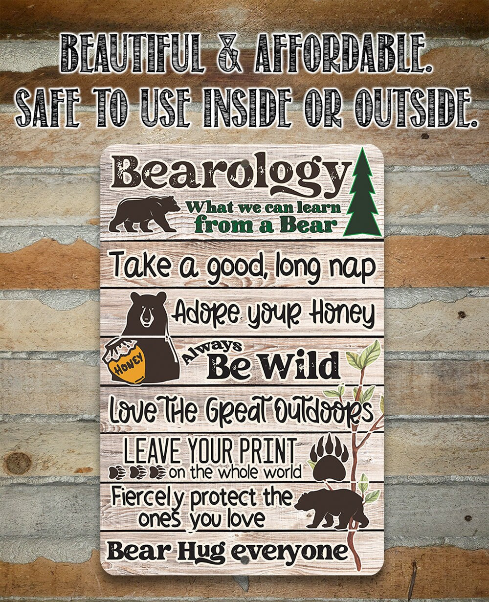 Bearology, What We Can Learn From a Bear – 8″ x 12″ or 12″ x 18″ Aluminum Tin Awesome Metal Poster