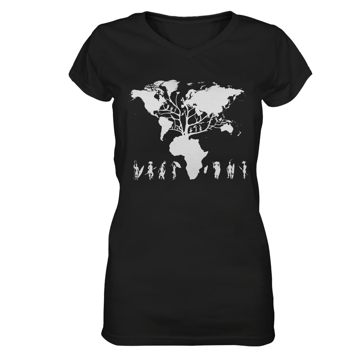 Root African Shirt Ez15 1809 Women V-Neck T-Shirt