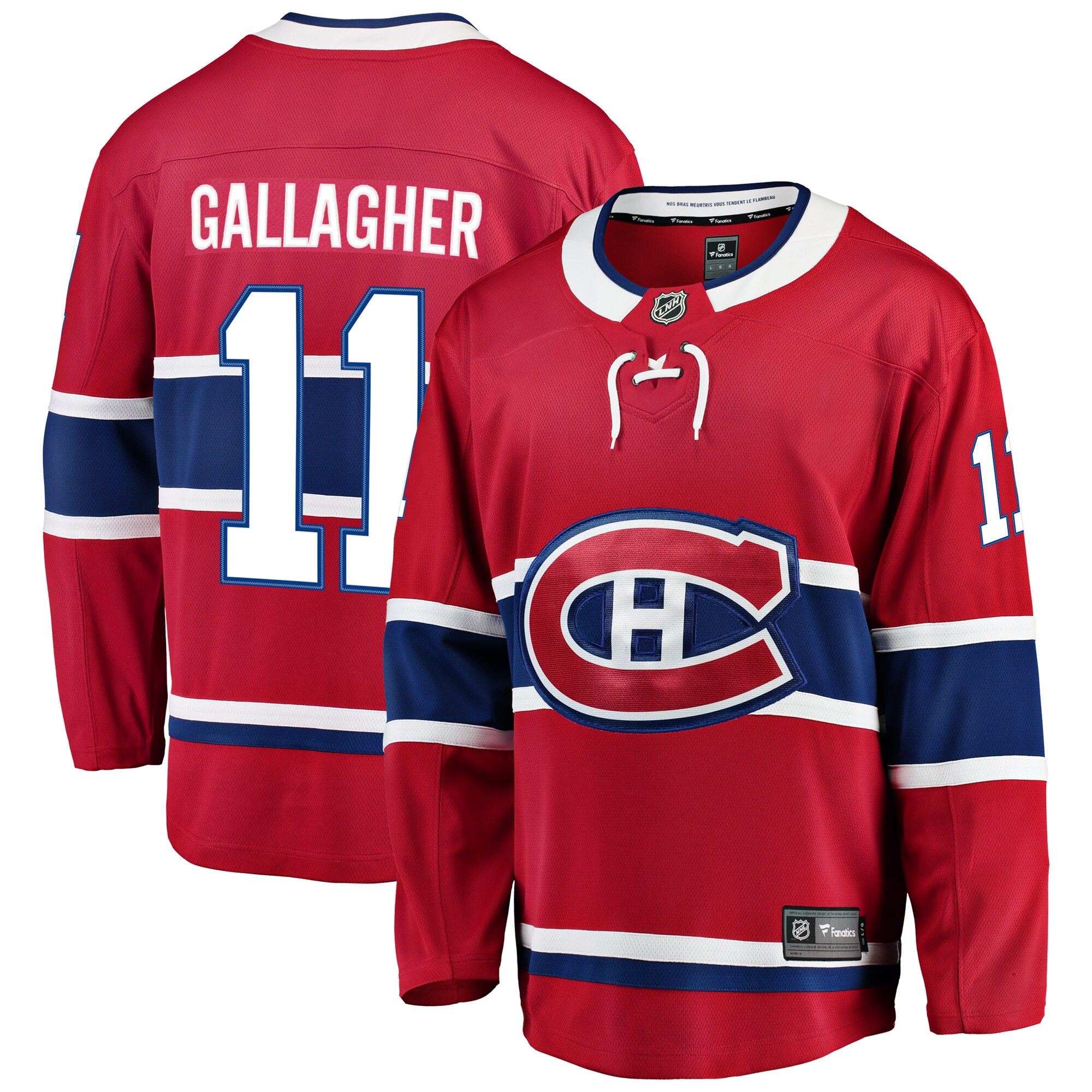 Men's Montreal Canadiens Brendan Gallagher Red Breakaway Player Jersey