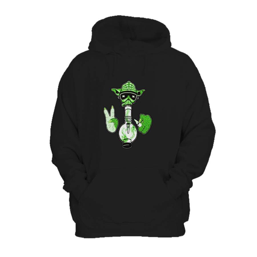 Yoda Cannabis Marijuana Cool Funny Gas Mask Bong Hoodie