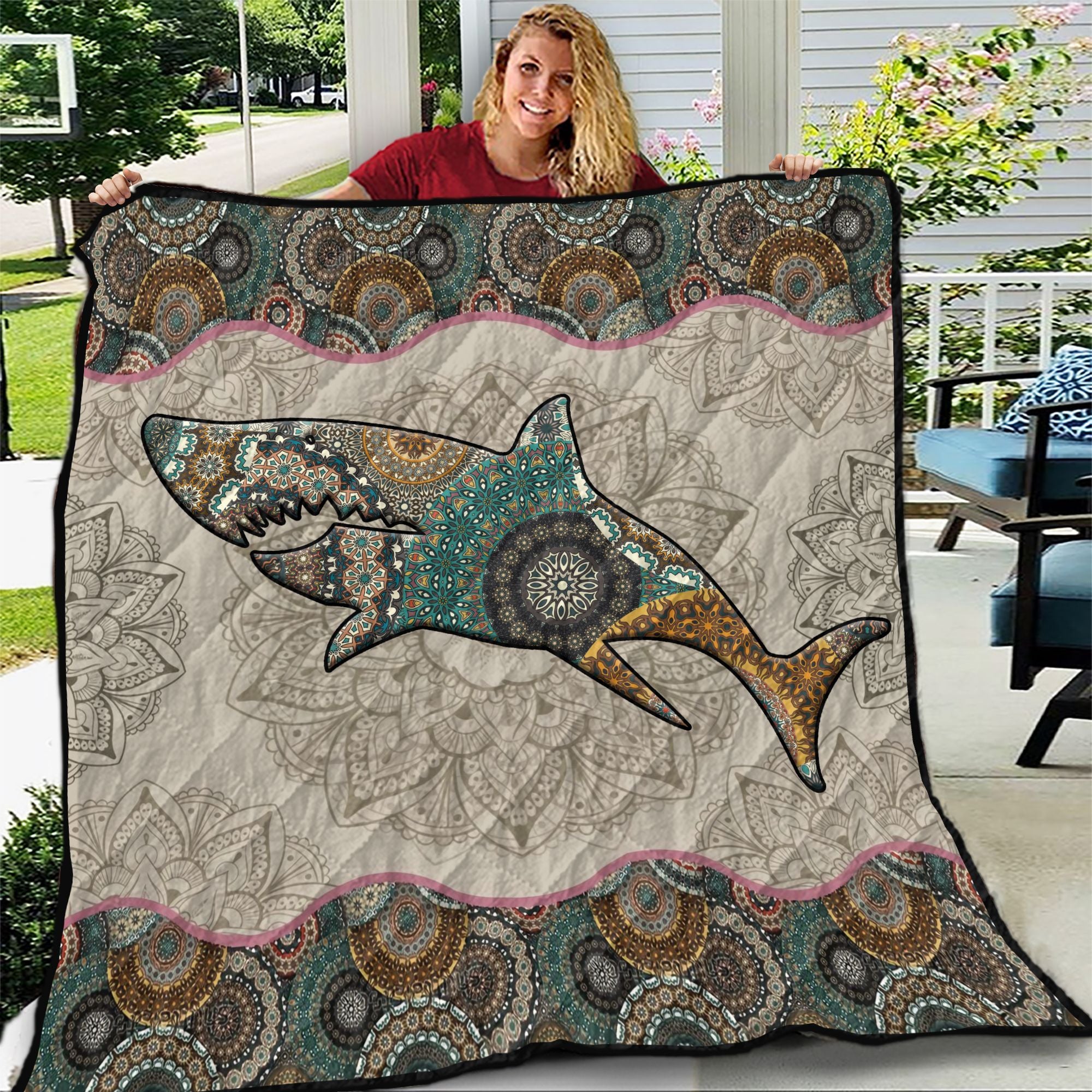 Shark Mandala Vintage Jb15 Ntth011298 3D Customized Quilt