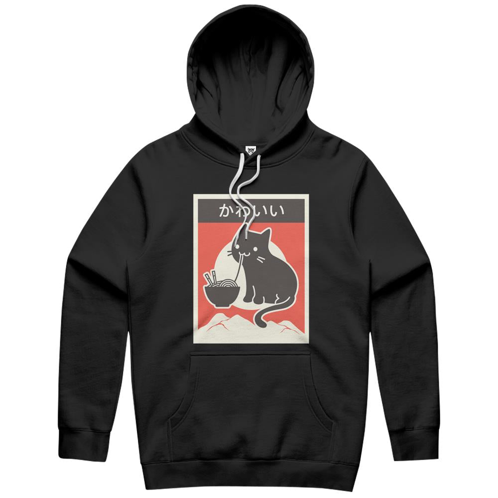 Kawaii Vintage Style Japenese Ramen Cat Hoodie