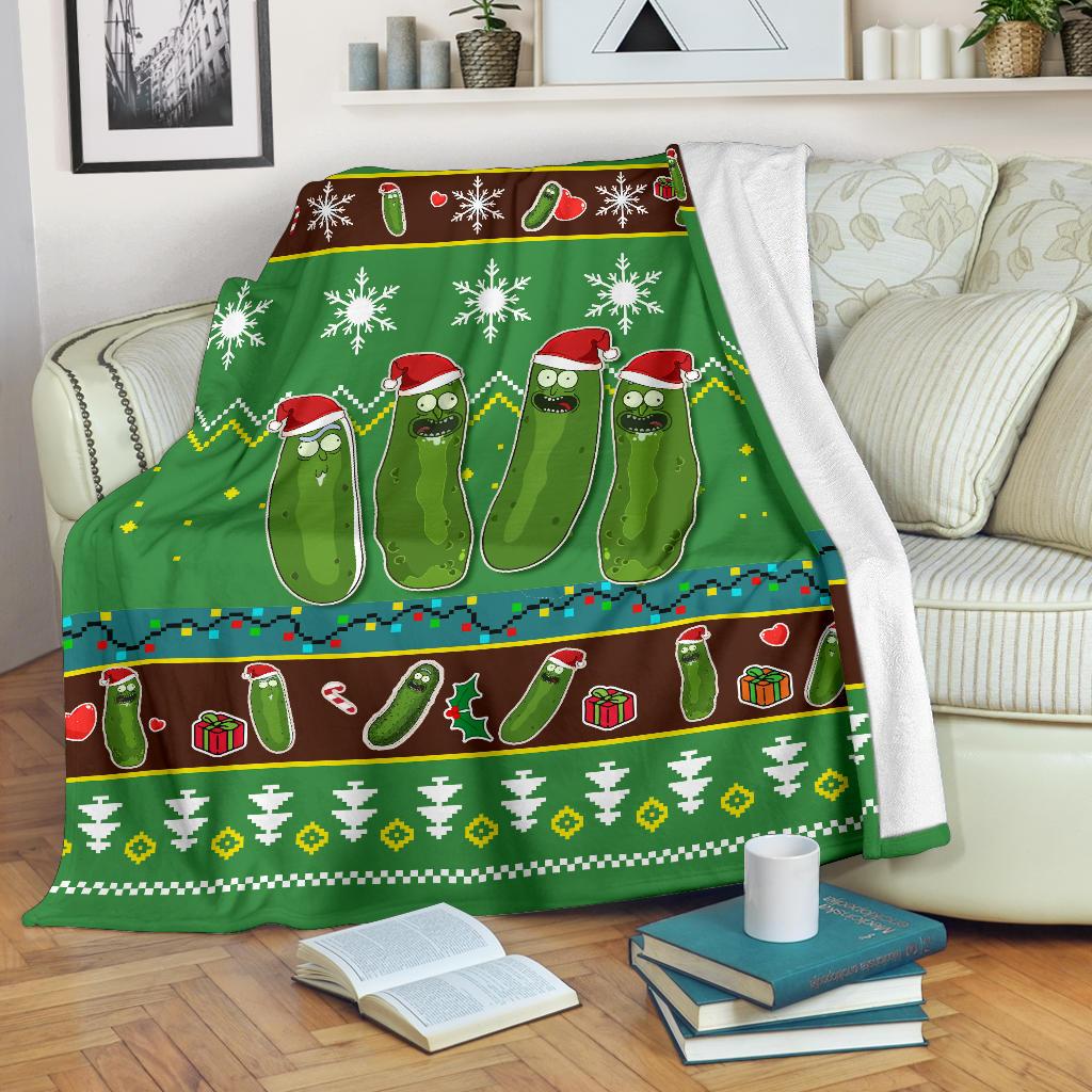 Pickle Rick Christmas Blanket – Amazing Gift Idea