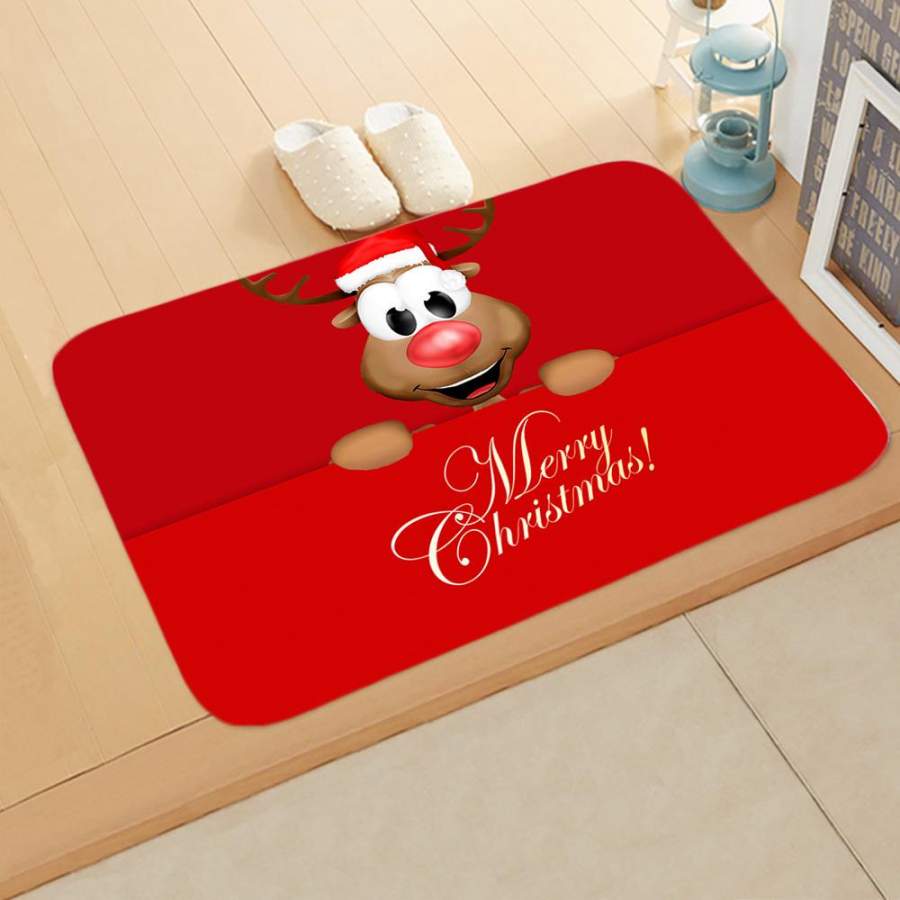 Christmas Doormat Kitchen Mat Non-Slip Rug Decoration for Home Happy New Year Xmas Doormat FP005