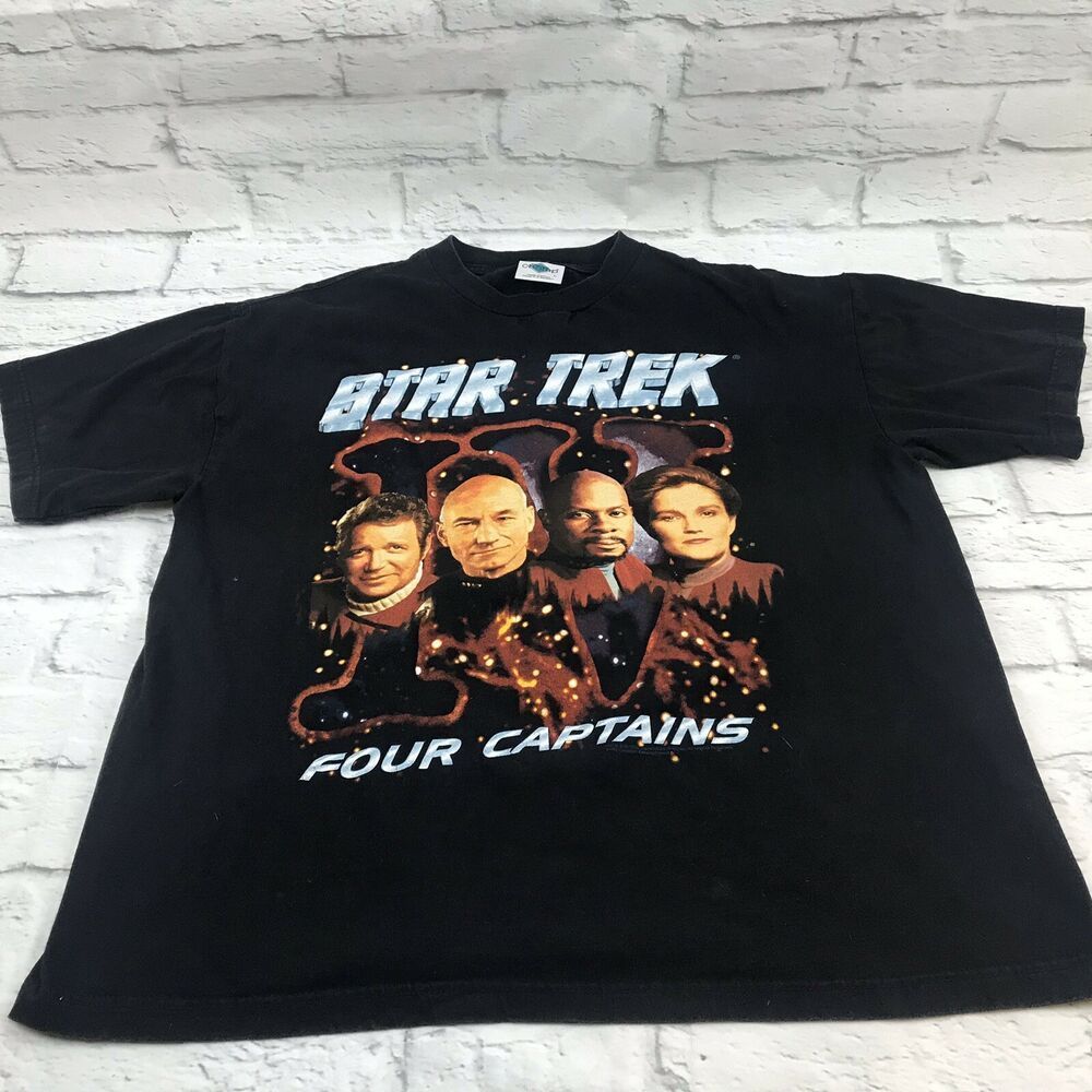 Star Trek Four Captains Shirt Sci Fi William Shatner Spook Ds9 Shirt