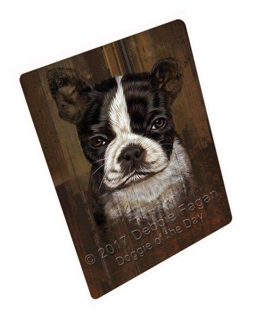 Rustic Boston Terrier Puppy Blanket Blnkt49935