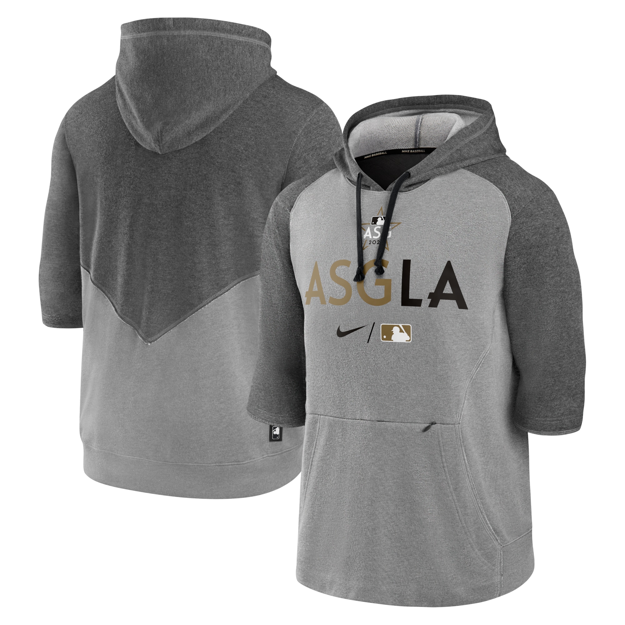 2022 MLB All-star Game Flux 3/4-sleeve Raglan Pullover Hoodie – Heathered Charcoal