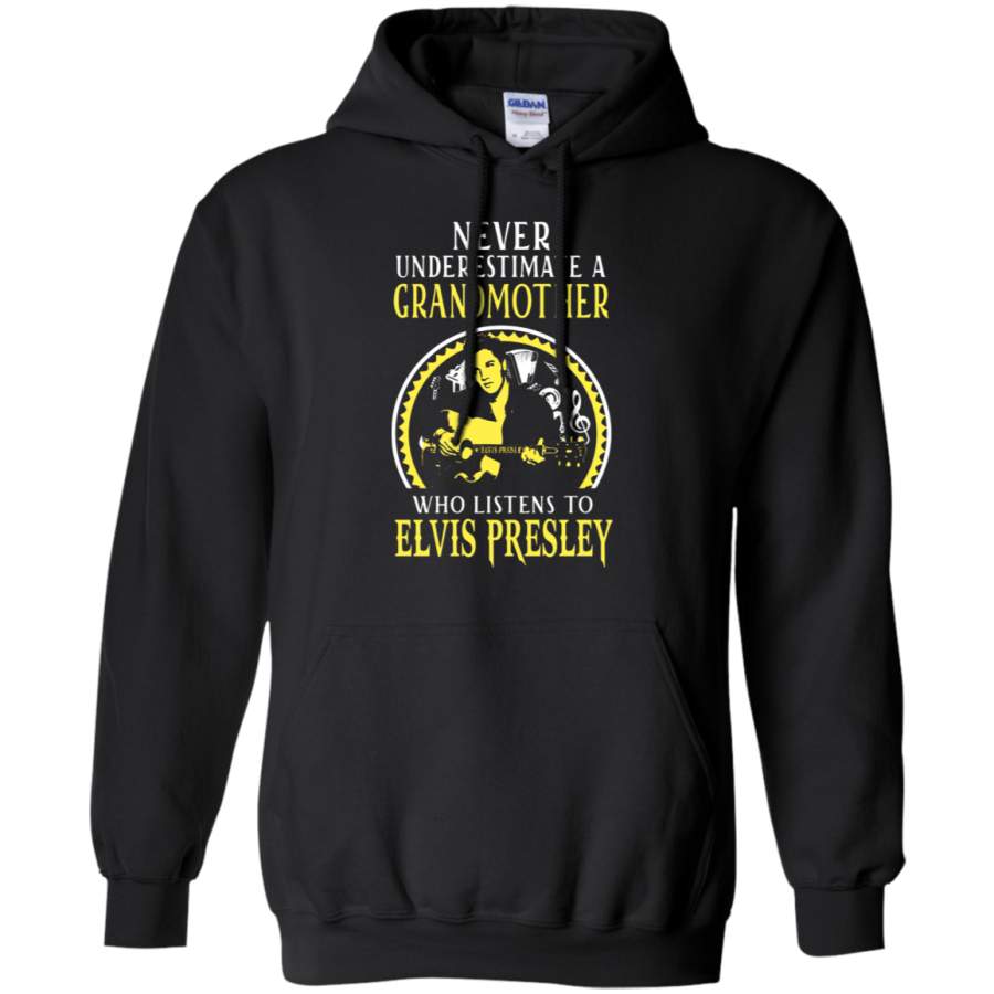 AGR Never Underestimate A Grandmother Who Listens To Elvis Presley Hoodie