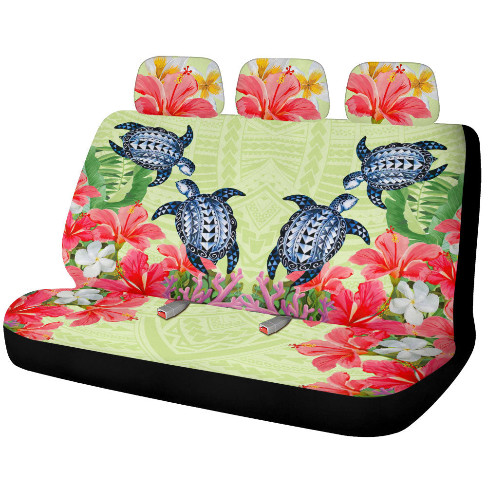 Polynesian Turtle Car Back Seat Covers Custom Flowers Car Accessories