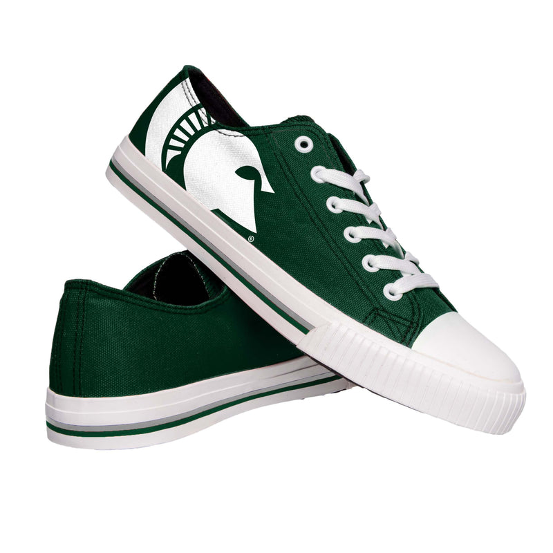 Michigan State Spartans NCAA Mens Low Top Big Logo Canvas Shoes