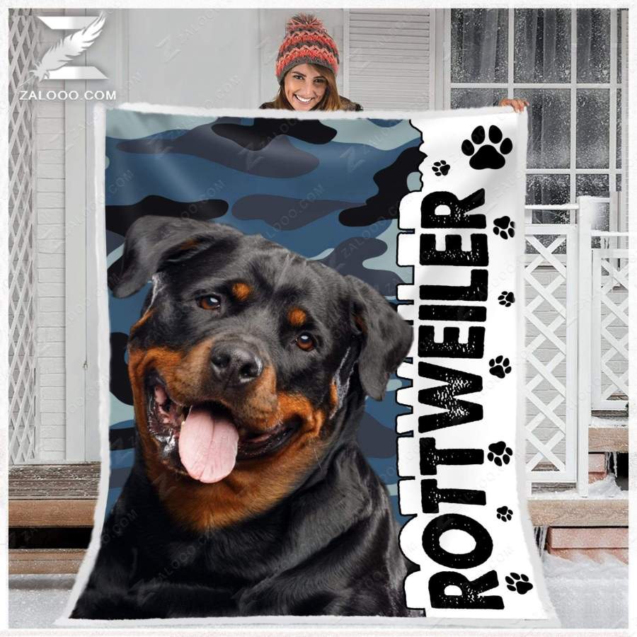 ZALOOO Camo Rottweiler Dog Blanket