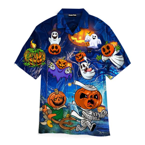 Amazing Pumpkin And Ghost Halloween Hawaii Shirt For Men Women Ha9853