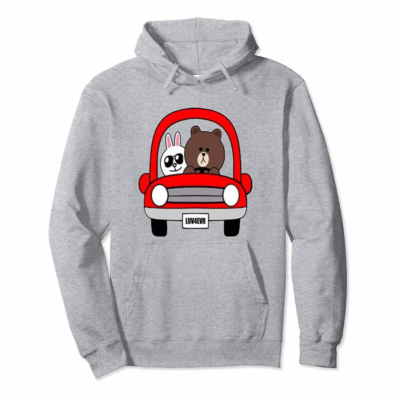 Cute brown bear cony bunny rabbit in love forever car drive Pullover Hoodie, T Shirt, Sweatshirt