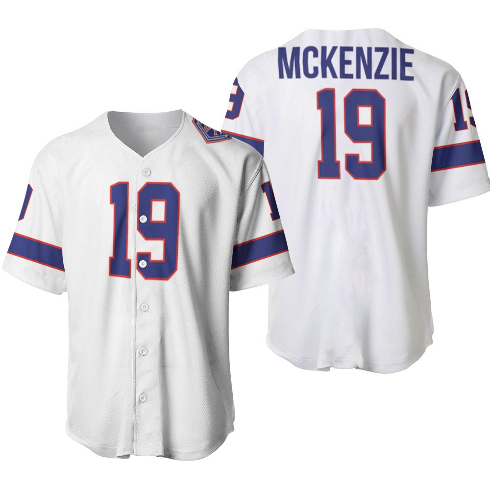 Buffalo Bills Isaiah Mckenzie #19 Great Player NFL American Football Team White Vintage 3D Designed Allover Gift For Bills Fans Baseball Jersey