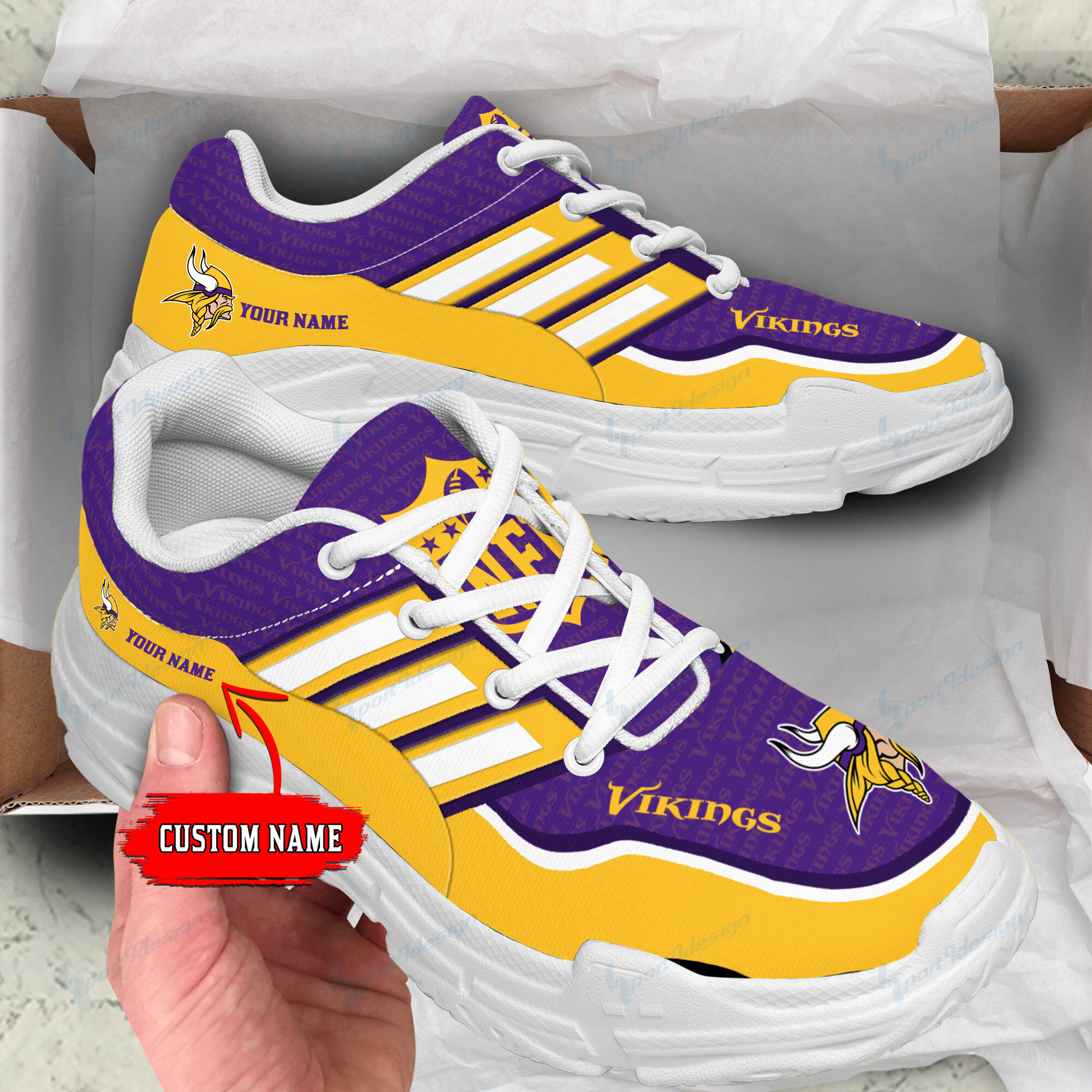 Minnesota Vikings Personalized Chunky Sneakers 11