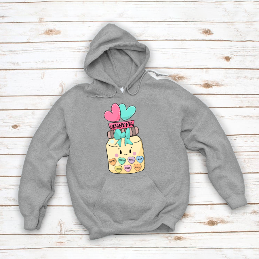 Grandma And Grandkid’S Hearts Colorful Hoodie