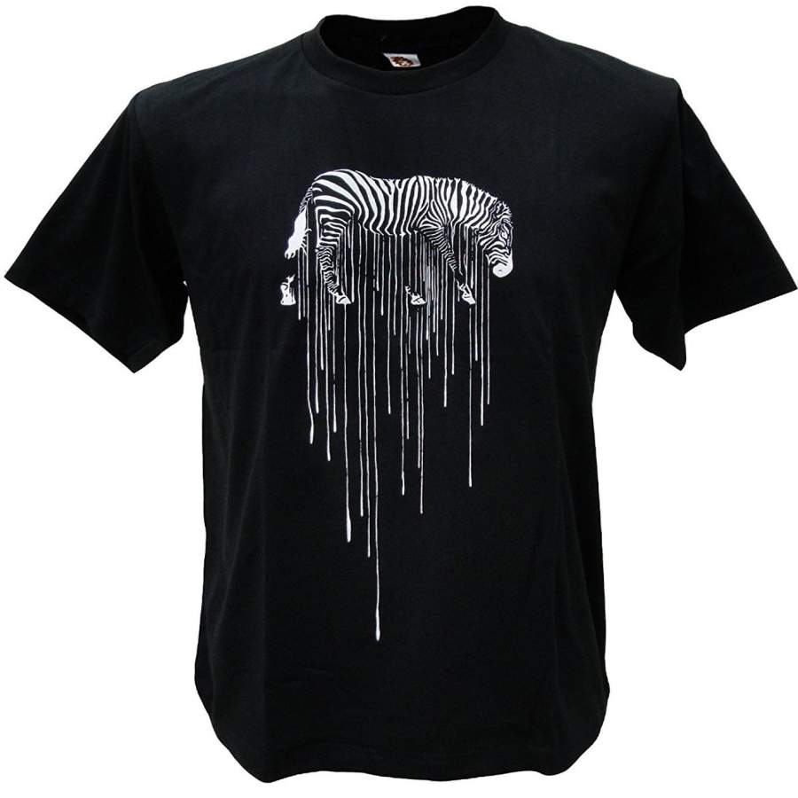 Men’S Melting Zebra Graffiti Street Art Short Sleeve T Shirt Men Tees