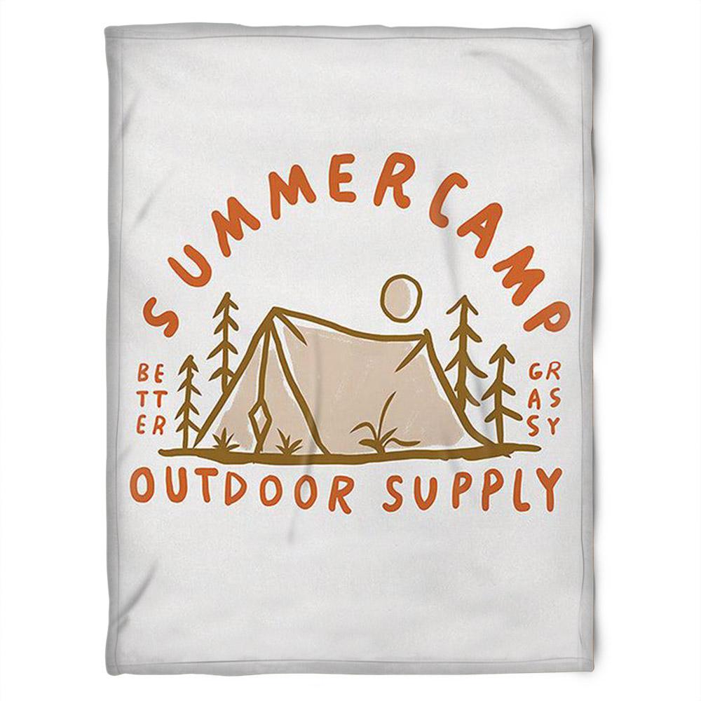 Camping Fleece Blanket Summer Camp Out Door Supply,Gift For Camping Lover Gift For Home Decor Bedding Couch Sofa Soft Comfy And Cozy