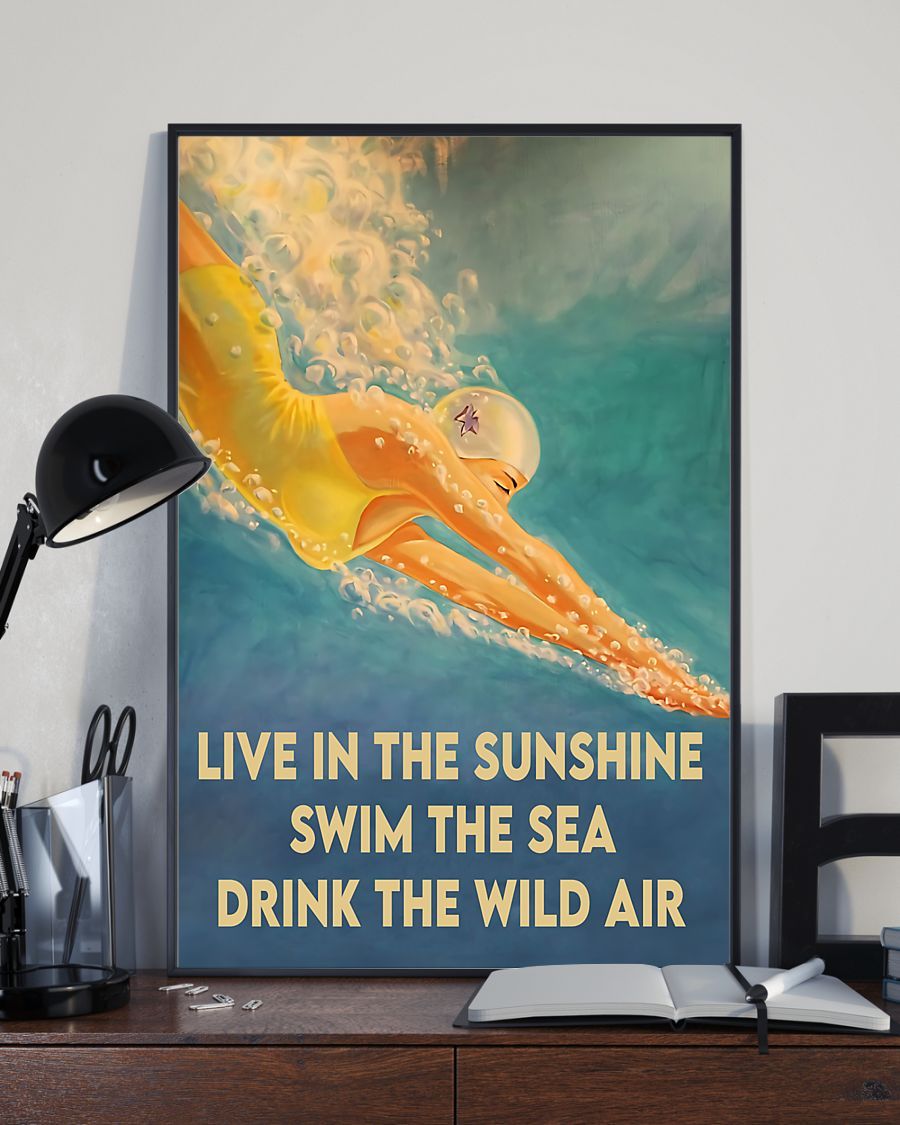 Swimming Swim The Sea Vertical Canvas And Poster | Wall Decor Visual Art
