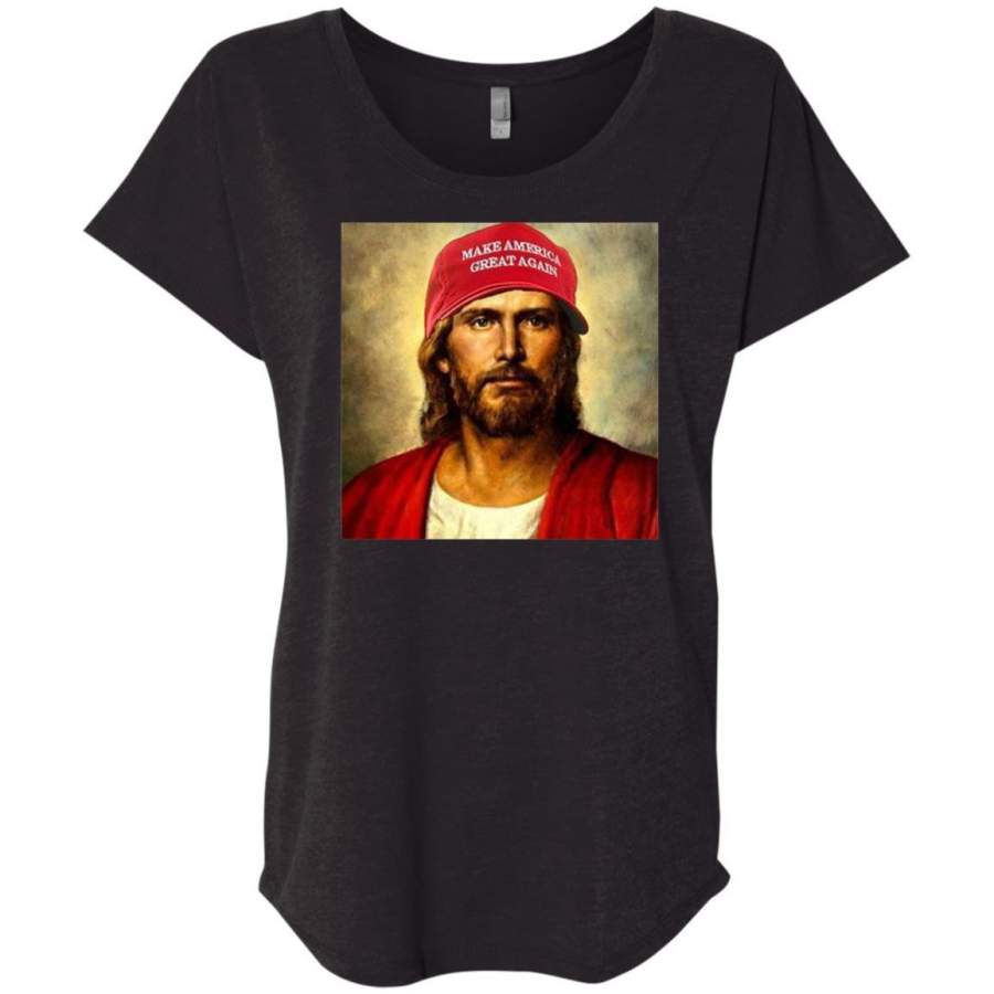 AGR Jesus Make American Great Again Shirt Triblend Dolman Sleeve