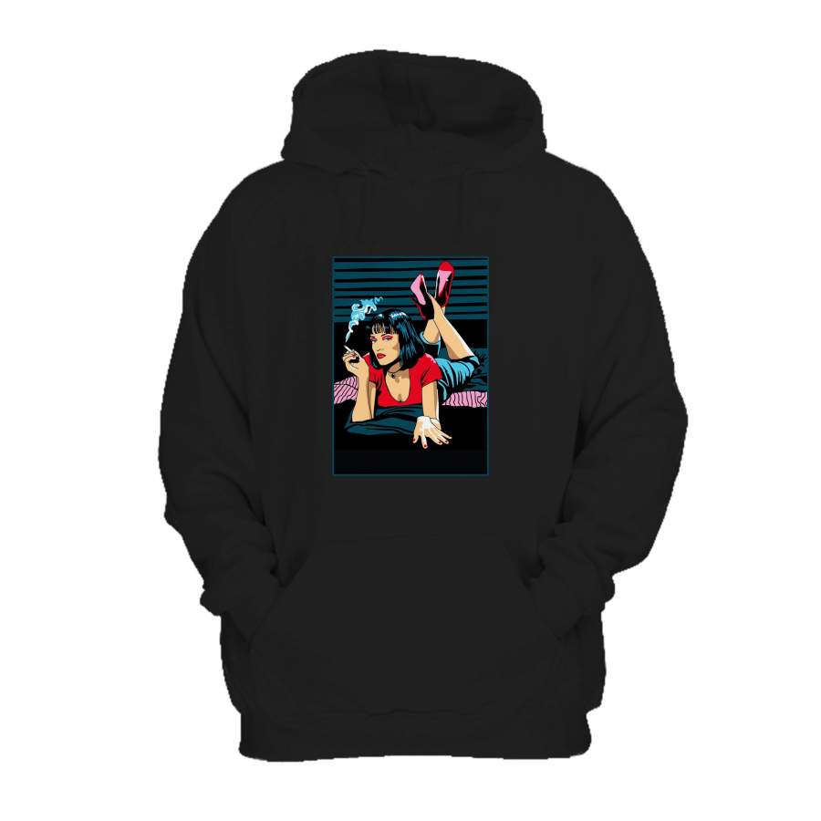 Mia Wallace Pulp Fiction Illustrated Gift Christmas Birthday Hoodie
