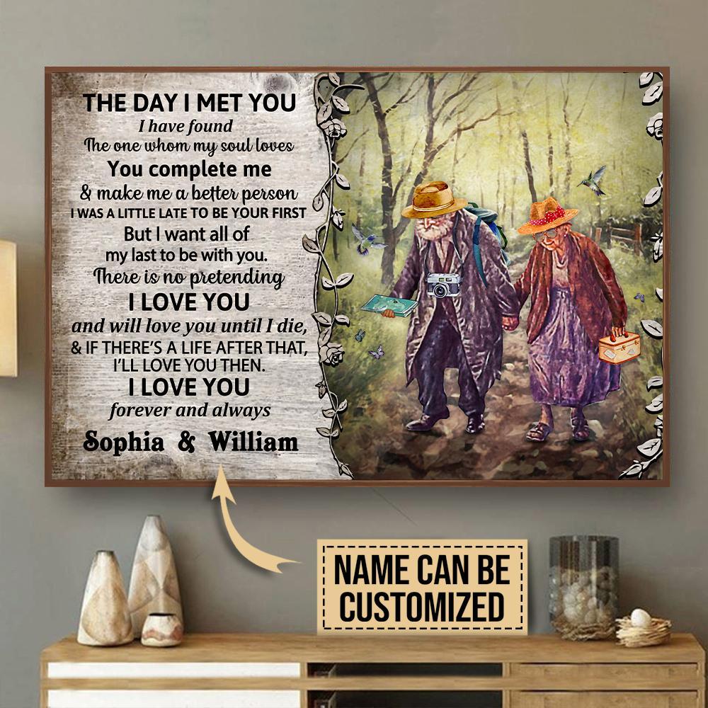 Aeticon Gifts Personalized Travel Photography The Day I Met You Canvas Mom Dad Gift Home Decor