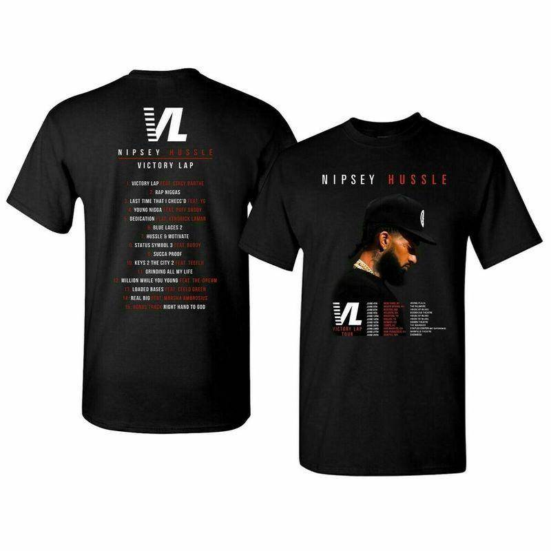 New Nipsey Hussle Vl Victory Lap Tracklist & Tour Both Sides T-Shirt