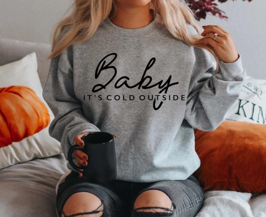 Baby It’S Cold Outside Sweatshirt, Family Christmas Sweater,Christmas Sweater,Christmas Gift,Holiday Sweatshirt,Xmax Sweatshirt,Gift For Her