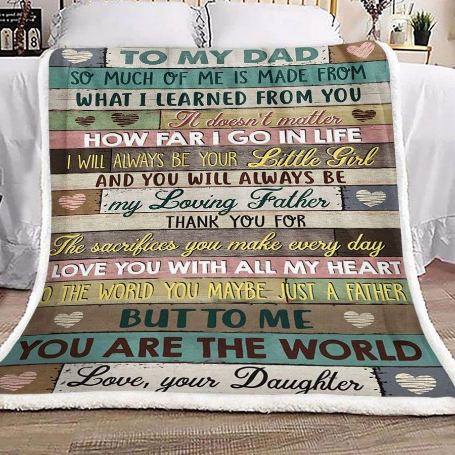 To Me You Are The World – Best Gift For Dad, Gift For Home Decor, Gift For Family  – Fleece Blanket