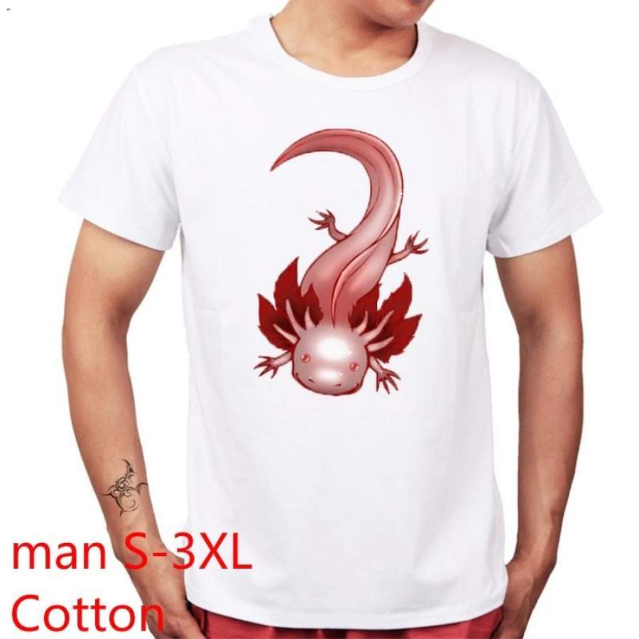 Red Dragon Fish T-Shirts Men’S Fashion Crew Neck Short Sleeves Cotton Tops Clothing, White