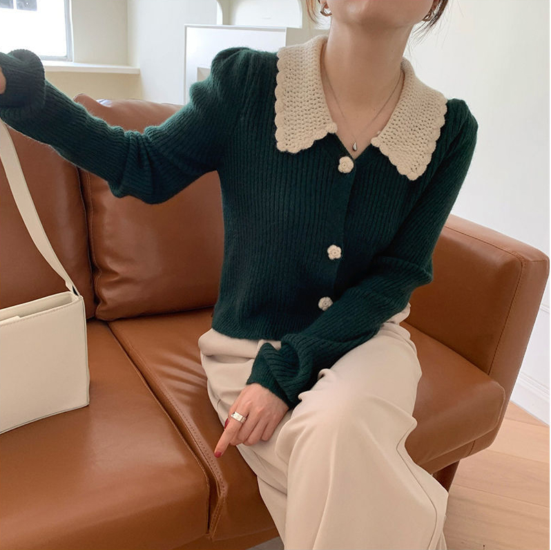 Cropped Sweaters Crochet Winter 2022 Trend Vintage Sweater Tops Cashmere V Neck Cardigans Woman Korean Cardigan Woman Knitted alx