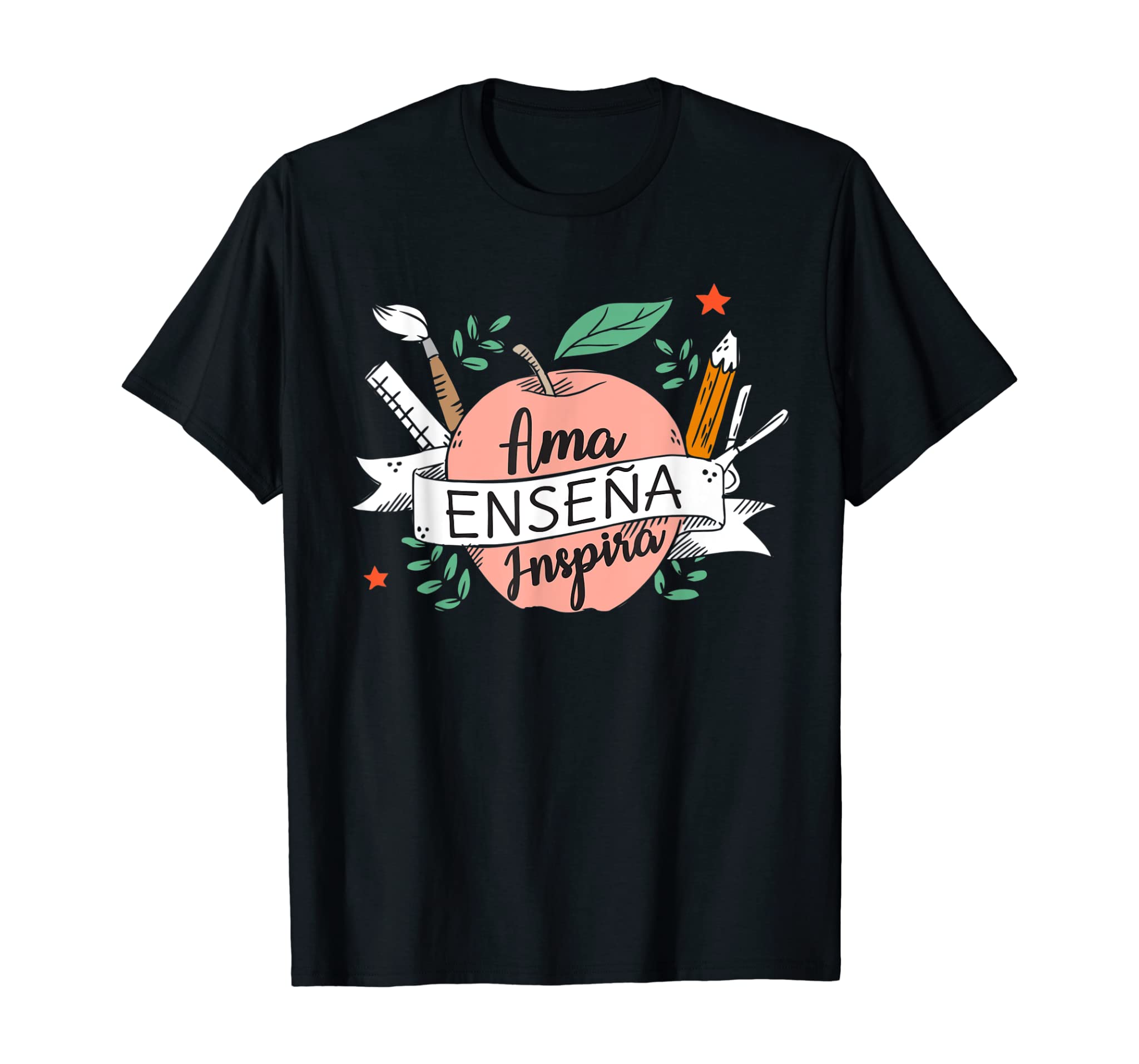 Ama Ensena Inspira Love Teach Inspire Spanish Teacher design T-Shirt