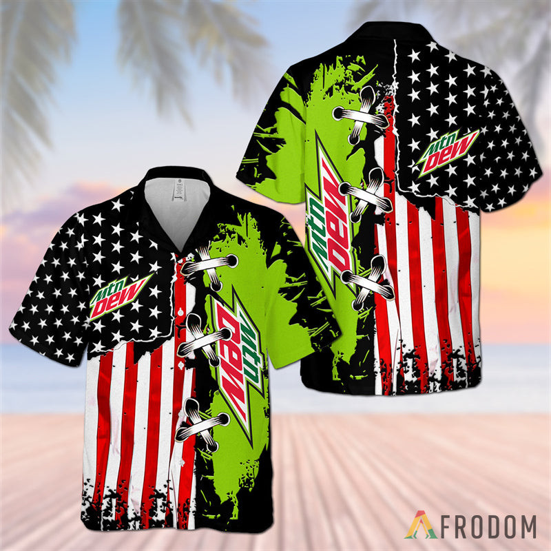 Usa Flag Mountain Dew Hawaii Shirts For Men And Women Ha15330